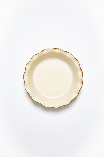 Pie Dish – Deep Fluted Edge - Eggnog | Bakeware