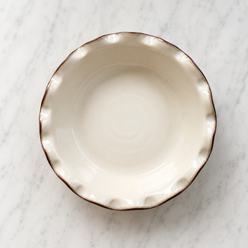 Deep Fluted Pie Dish — New England White 1