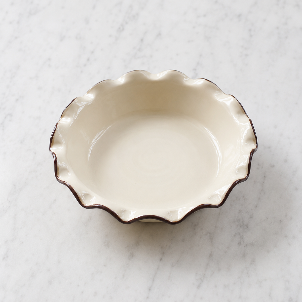 Deep Fluted Pie Dish — New England White 2