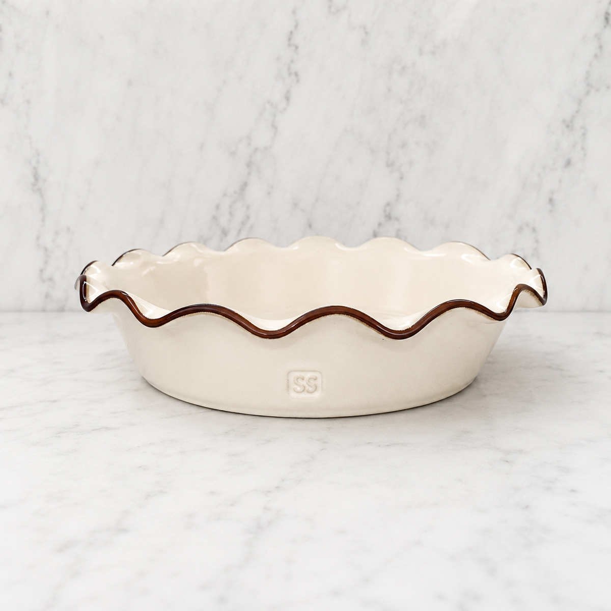 Deep Fluted Pie Dish — New England White 3