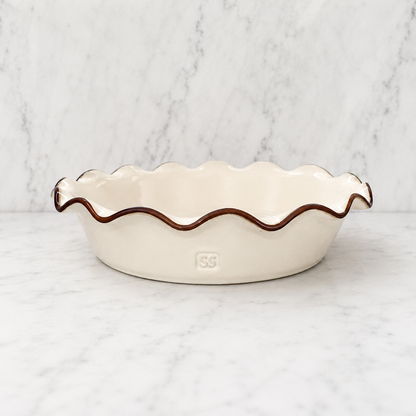 Deep Fluted Pie Dish — New England White 3
