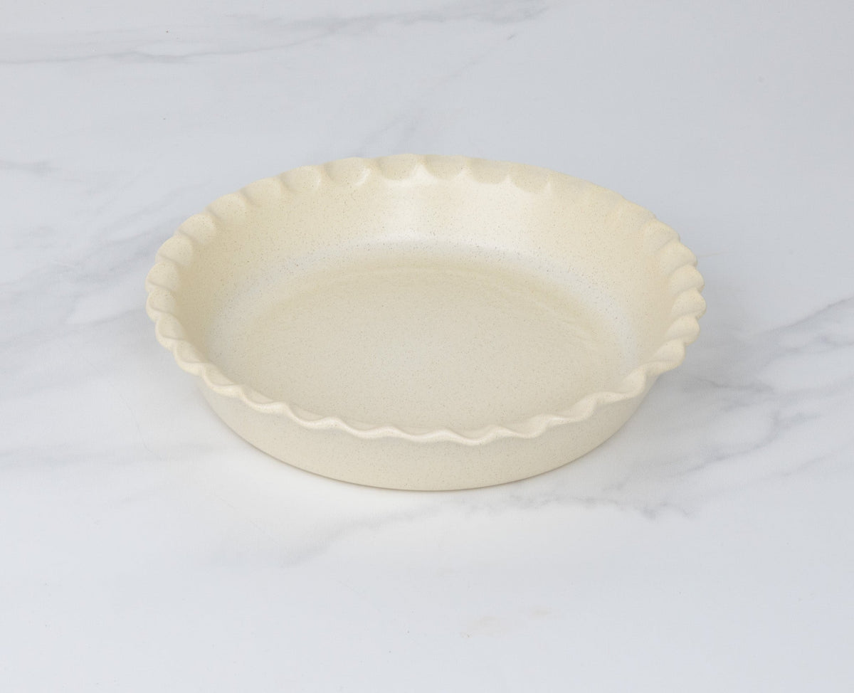 Pinched-Pie Dish-Standard-Color Egg Nog