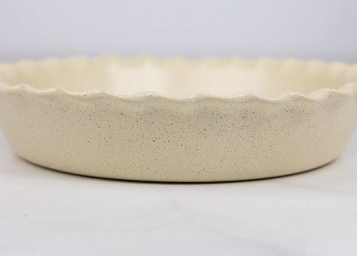 Pinched-Pie Dish-Standard-Color Egg Nog
