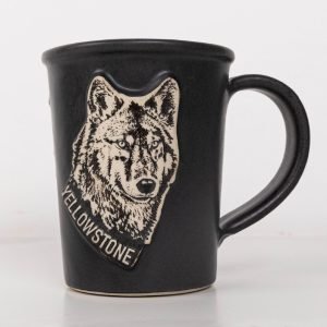 Yellowstone Wolf Mug — Black